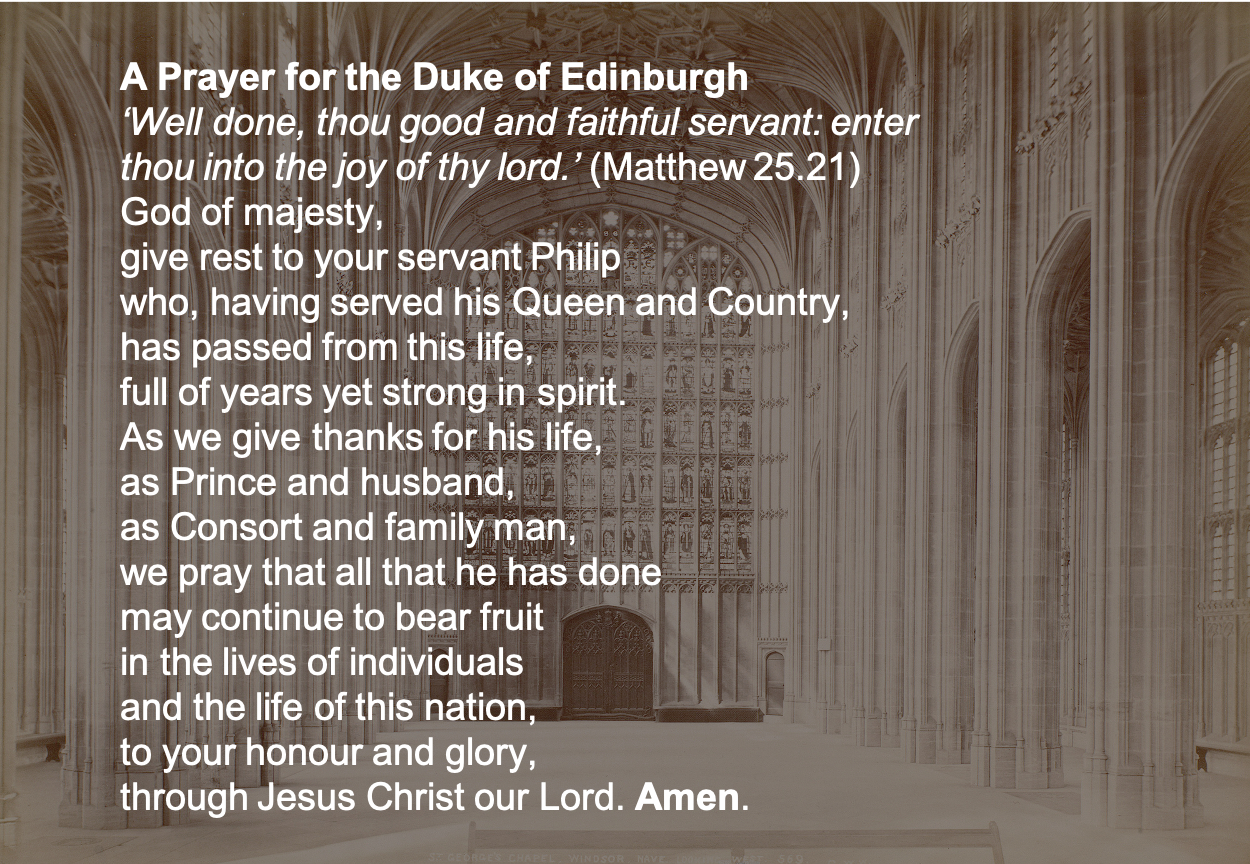 Duke of Edinburgh Prayer from Church of England